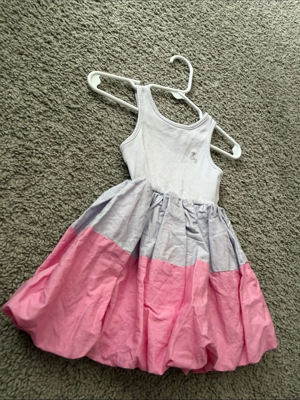 GAP Girls Pink and Light Gray Colorblock Tank Dress